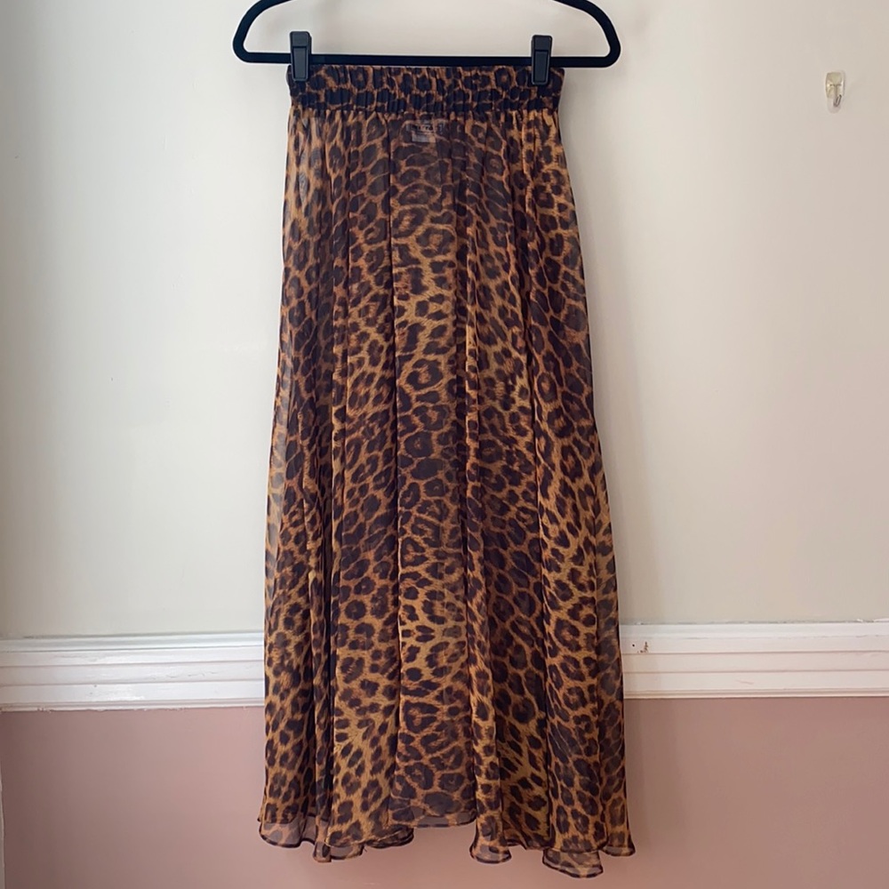 Vintage Leopard-Print Maxi Skirt